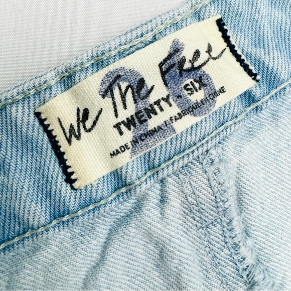 We the Free High Rise Asymmetrical Ripped Hem Mini Jean Skirt - Picture 7 of 9